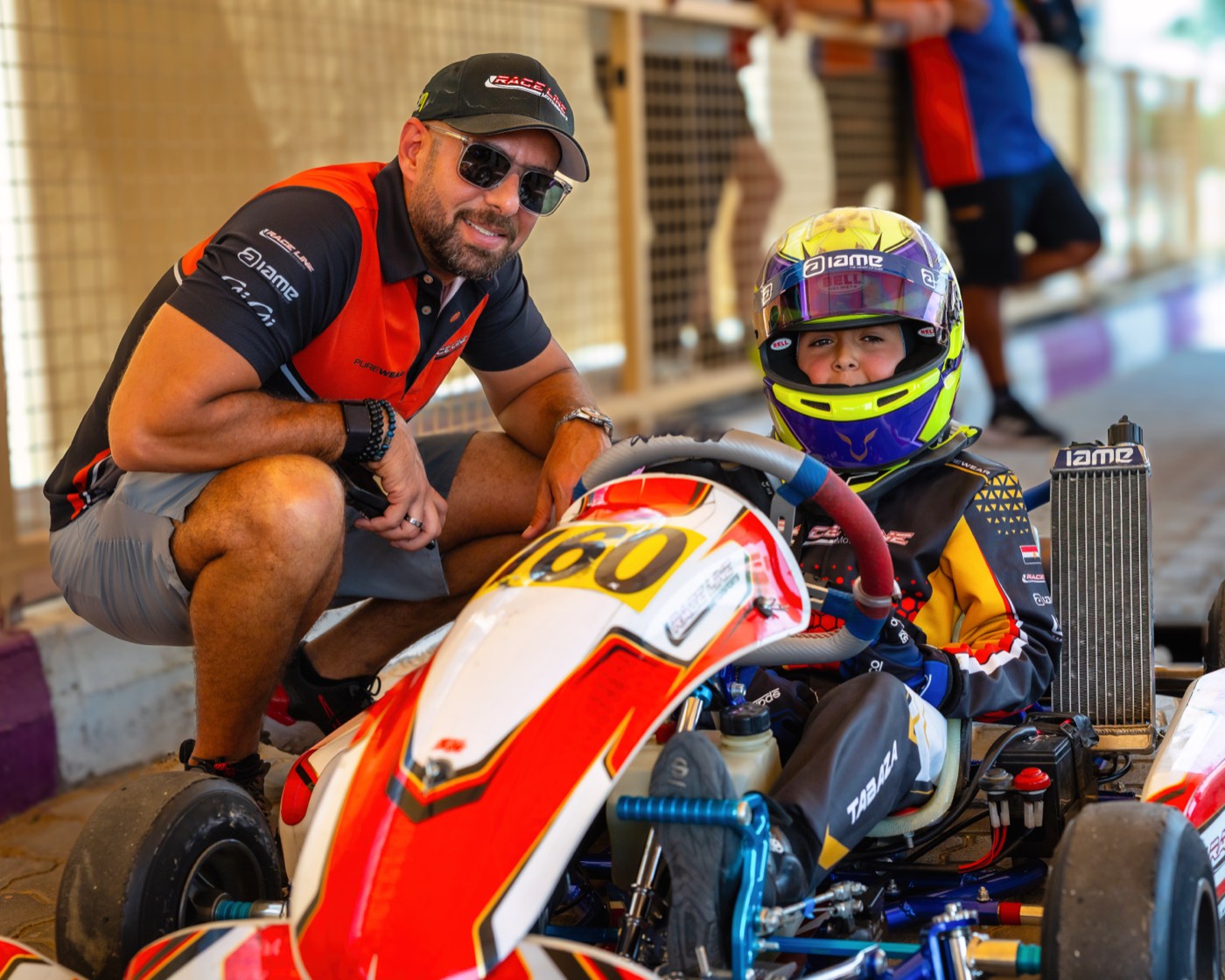 Ammar Tabaza with his Race Line kart